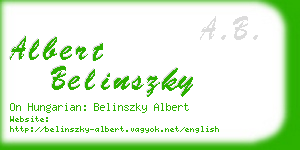 albert belinszky business card